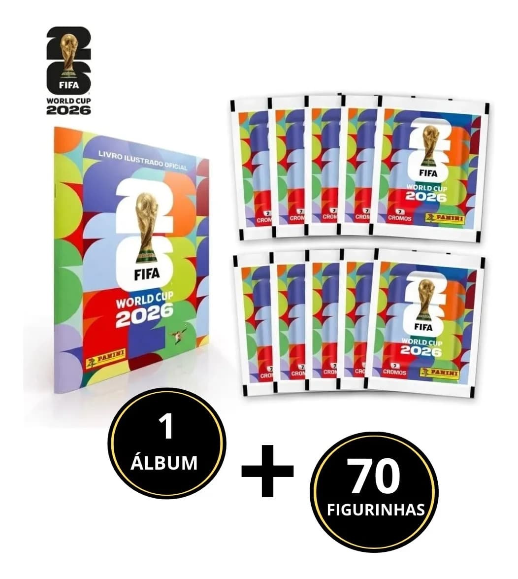Álbum Oficial Copa Do Mundo 2026 Brochura + 70 Figurinhas