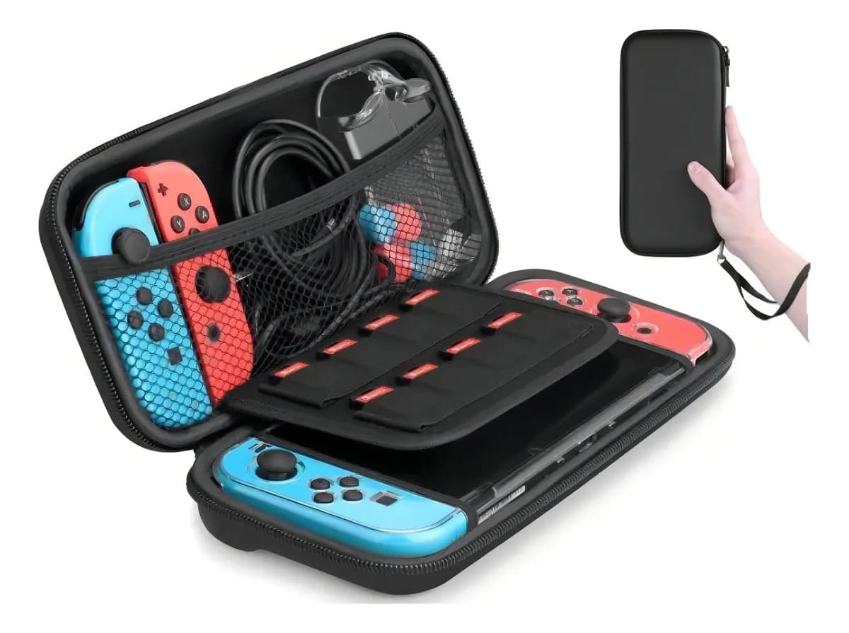 Bolsa Estojo Capinha Resistente Para Nintendo Switch Oled Cor Preto