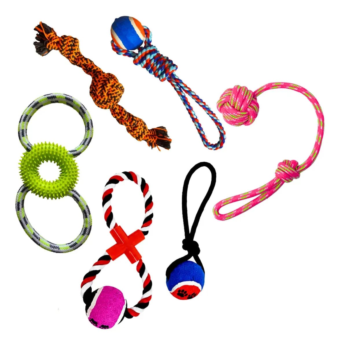 Kit 5 Cordas Brinquedos Mordedores Puxador P/ Cachorro