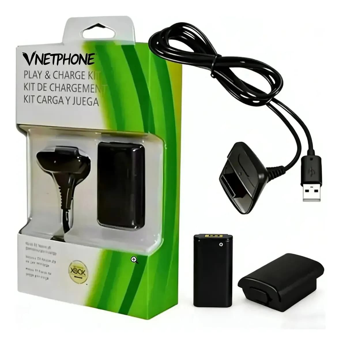 Kit 1 Bateria P/ Controle Xbox 360 + 1 Cabo Carregador 1.4m Voltagem de entrada 2.7v