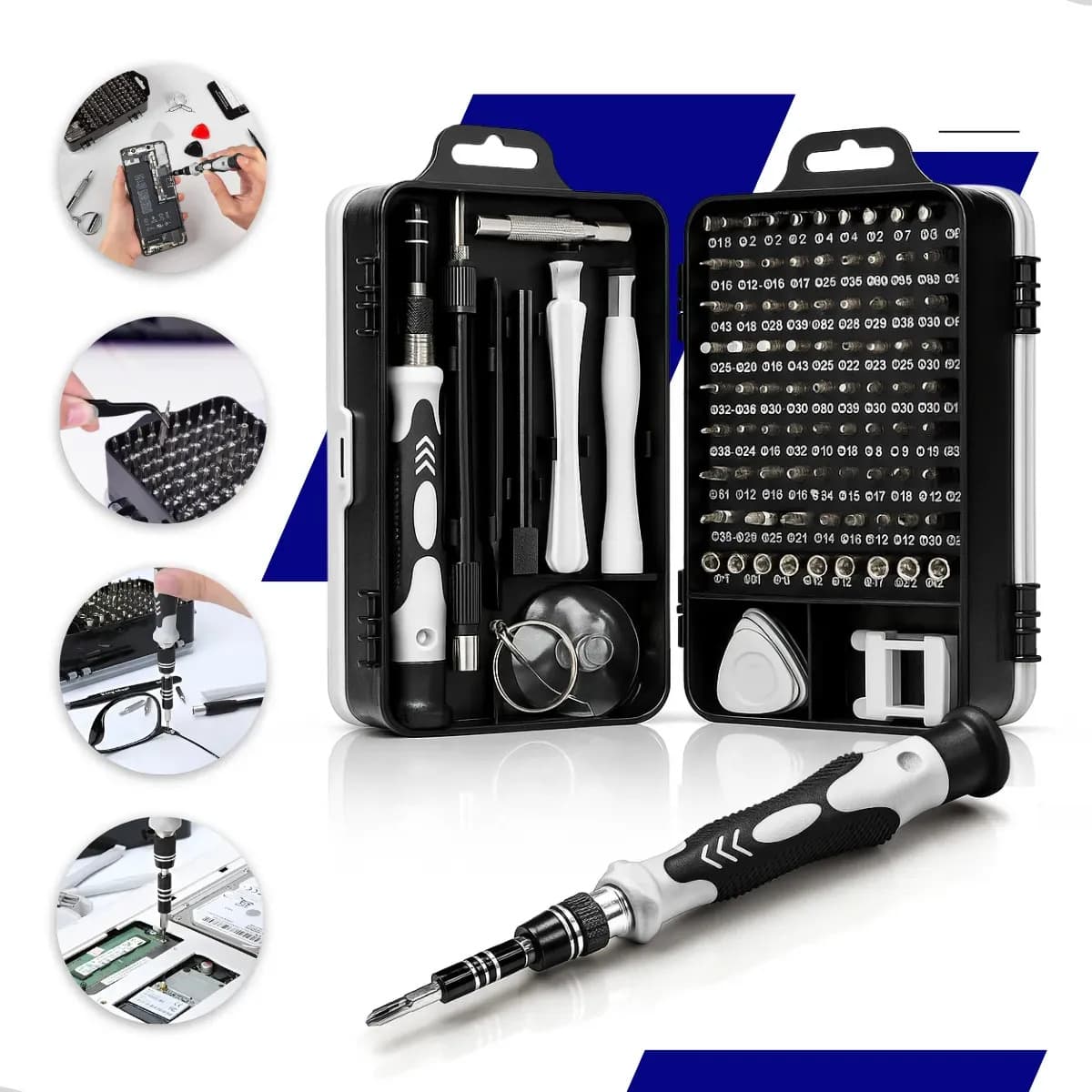 Kit Chave Precisão Profissional 115 Peças Magnético Jogo Compacta Multiuso iPhone Notebook Philips Fenda Torx Y Nixzen