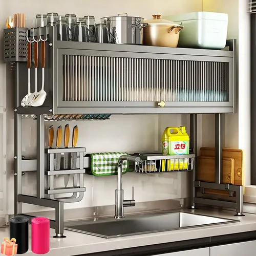 Escorredor De Pratos Louça Preto Cozinha Suspensa 65cm 18pçs - R$ 173,08