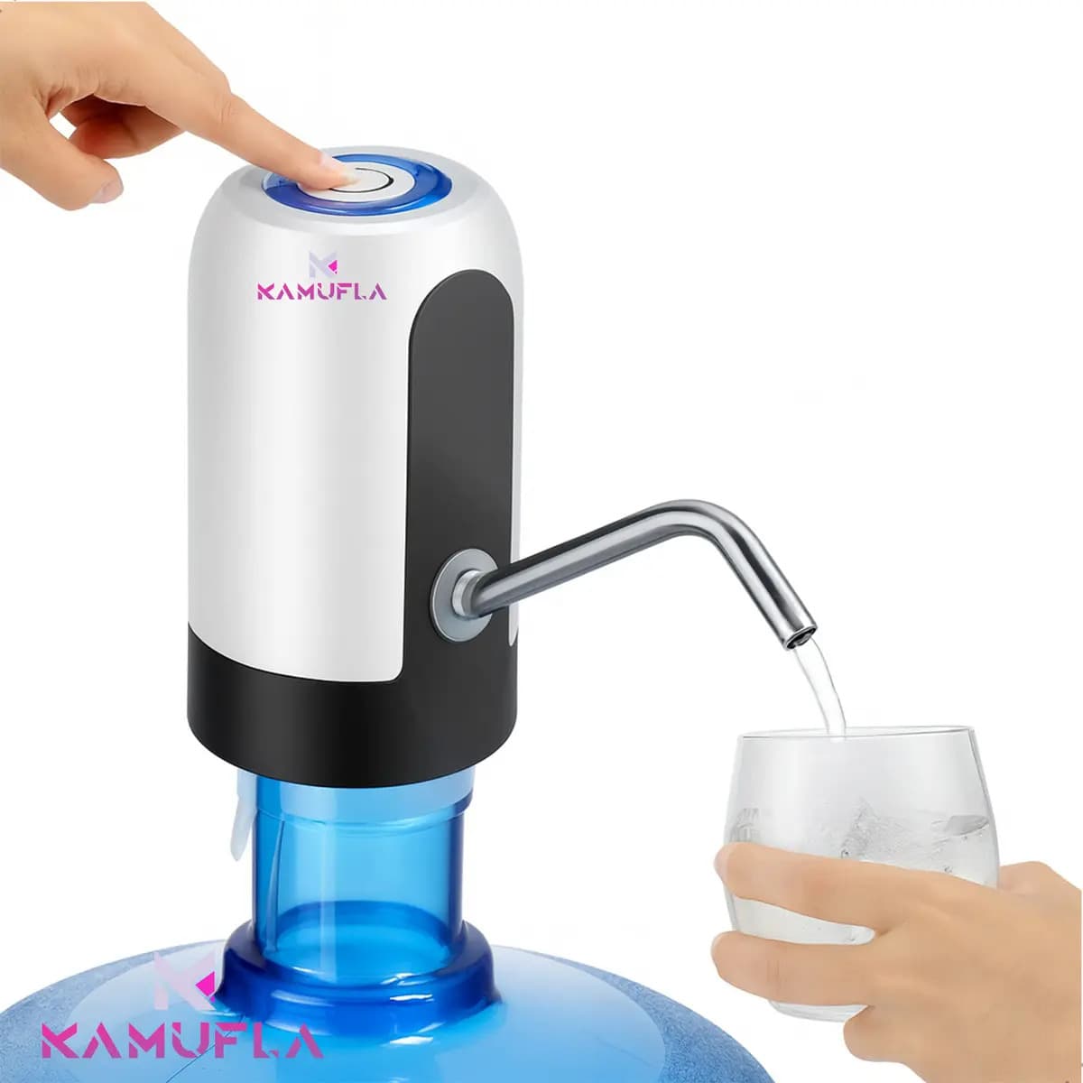 Bomba Elétrica Filtro Bebedouro De Garrafões Galão D Água Marca: Kamufla Branco Cor: Branco
