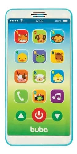 Celular De Brinquedo Baby Phone Musical Buba Telefone Cores Cor Azul