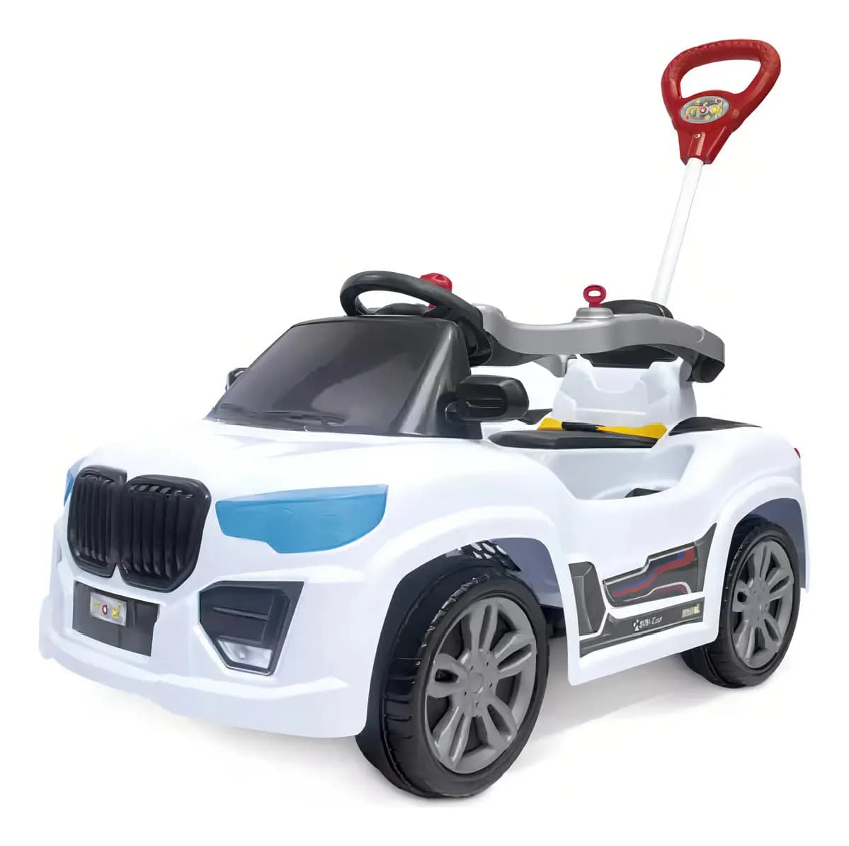 Veículo a Pedal Maral BM Car Branco com Buzina e Cinto Segurança