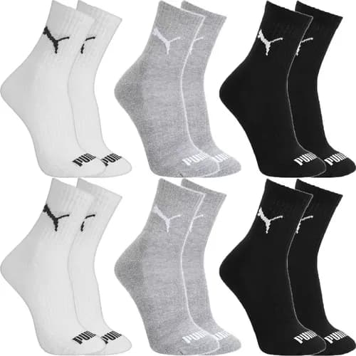 Kit 6 Pares Meias Puma Cano Médio Alto Atoalhada Original - R$ 64,8
