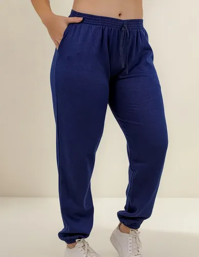 Calça Moletom Flanelada Cintura Alta Bolso Lisa Frio Inverno