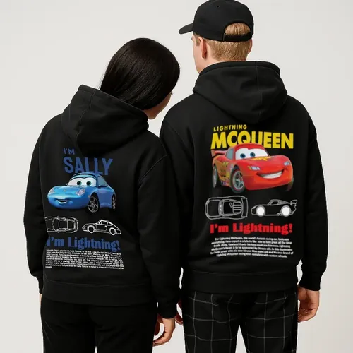 Kit Casal Blusa De Frio Moletom Canguru Sally E Mcqueen Car