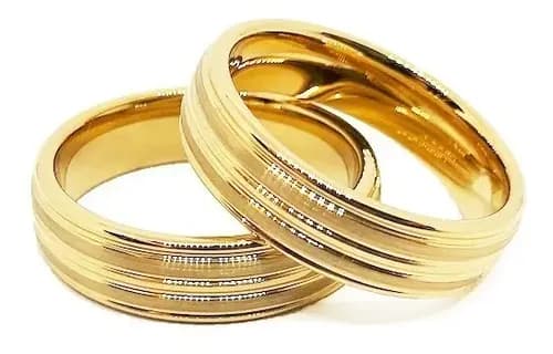 Alianças De Tungstênio 6mm Banhadas A Ouro 18k Amor Eterno