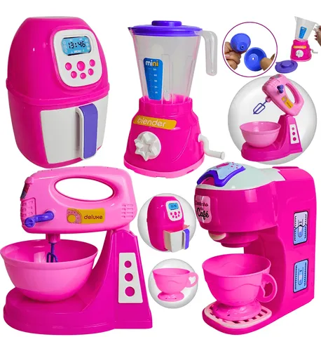 Kit Cozinha Brinquedo Infantil 8pçs Eletrodomésticos Potes